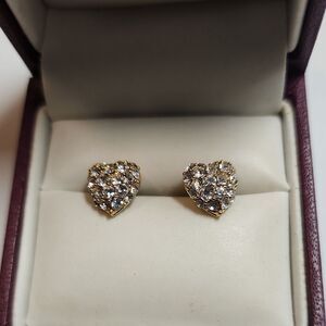 Monet Gold Heart Stud Earrings